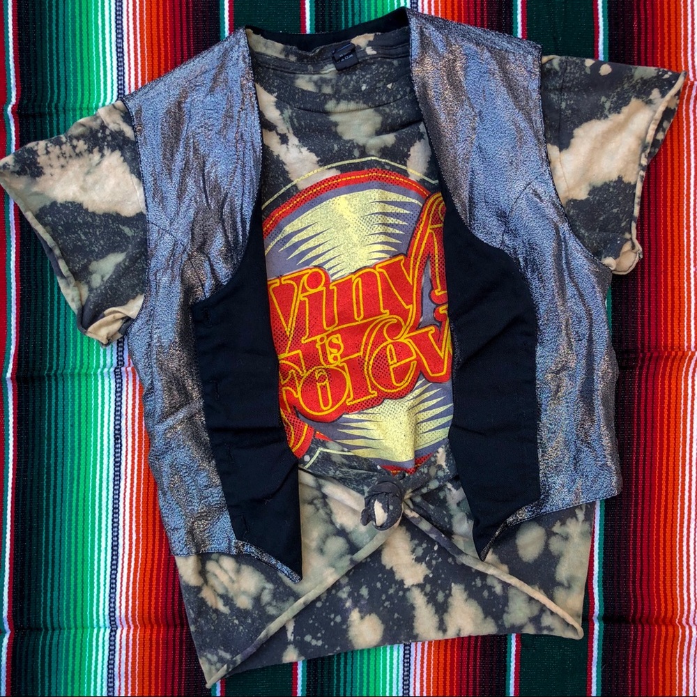 Vintage Gunmetal Metallic Vest